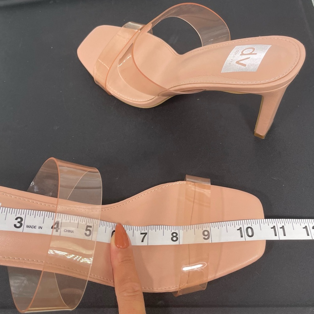 DV Dolce Vita Selsta Strappy Sandals Clear Blush Double Strap Block Heel size 10 - Picture 11 of 12